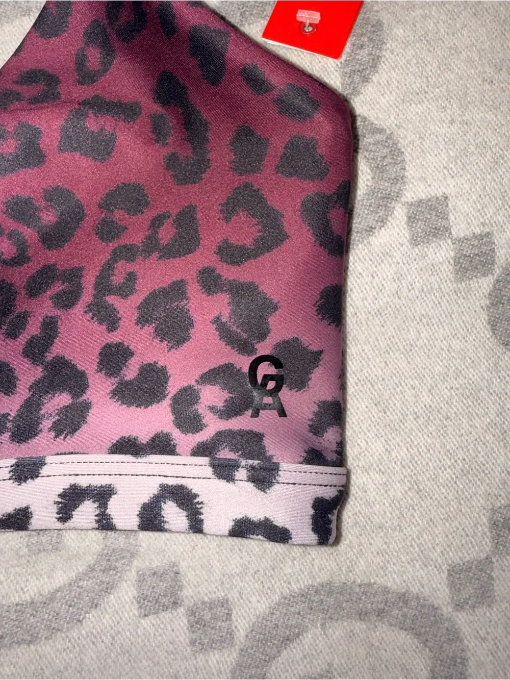 NWT Good American Burgundy Leopard Bralette Sports Bra - Picture 3 of 10